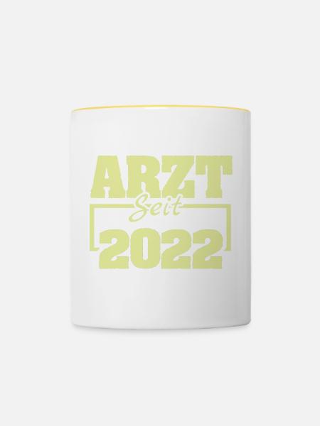 Ärztin 2022 - Tasse zweifarbig - Weiß/Gelb