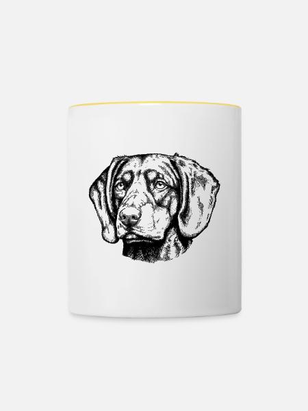 Brandelbracke Portrait - Tasse zweifarbig - Weiß/Gelb