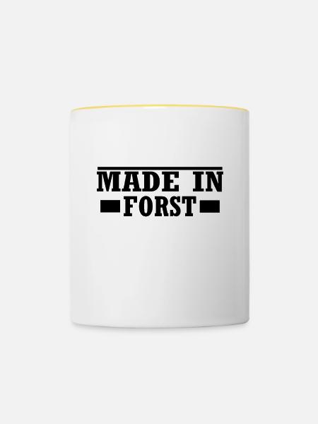 made in Forst Lausitz - Tasse zweifarbig - Weiß/Gelb