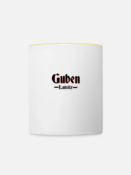 Guben - Tasse zweifarbig - Weiß/Gelb