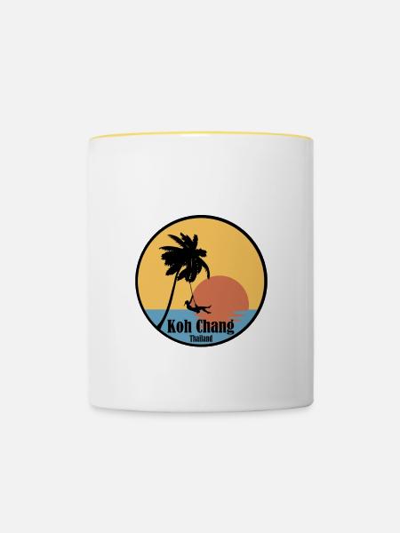 koh chang - Tasse zweifarbig - Weiß/Gelb