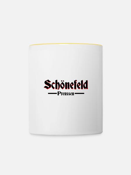 Schönefeld - Tasse zweifarbig - Weiß/Gelb