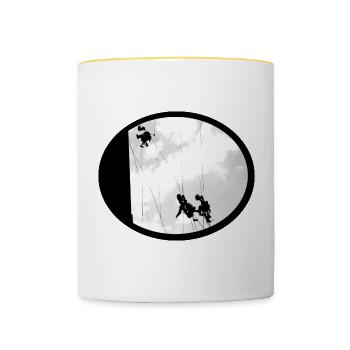 Bauarbeiter - Tasse zweifarbig - Weiß/Gelb - Vorne