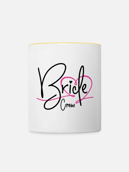 Bride Crew - Tasse zweifarbig - Weiß/Gelb