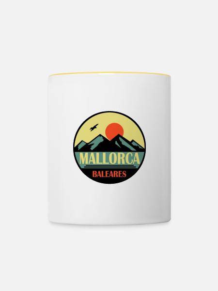 Mallorca Baleares - Tasse zweifarbig - Weiß/Gelb