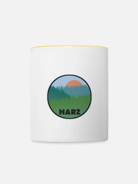 Harz - Tasse zweifarbig - Weiß/Gelb