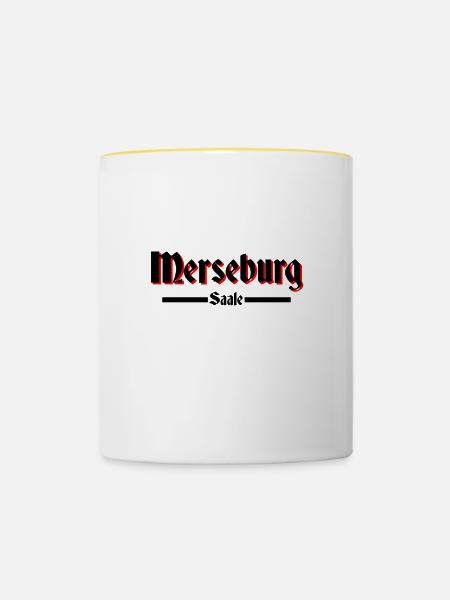 Merseburg - Tasse zweifarbig - Weiß/Gelb