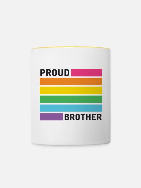 Pride Month LGBT - Stolzer Bruder - Tasse zweifarbig - Weiß/Gelb