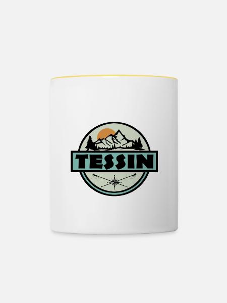 Tessin - Tasse zweifarbig - Weiß/Gelb