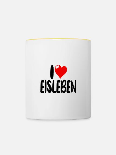 Eisleben - Tasse zweifarbig - Weiß/Gelb