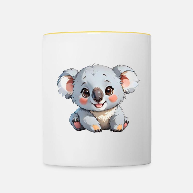 Cute Cartoon Koala - Contrasting Mug - white/yellow