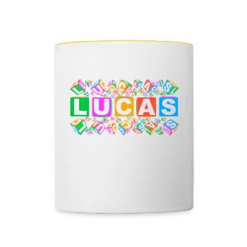 LUCAS colourful cubes - Tasse zweifarbig - Weiß/Gelb - Vorne