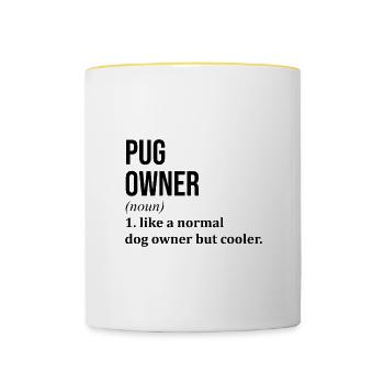 Pug - Contrasting Mug - white/yellow - Front
