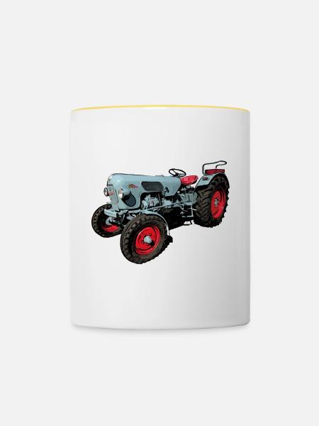 Eicher Tiger EM 235 - Tasse zweifarbig - Weiß/Gelb