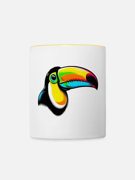 Tukan - Tasse zweifarbig - Weiß/Gelb