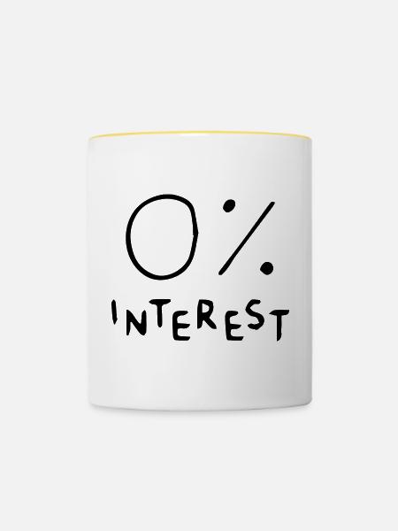 0 interest - Tasse zweifarbig - Weiß/Gelb