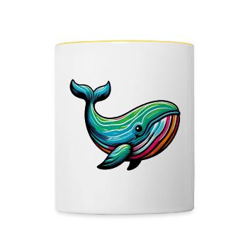 Wal - Tasse zweifarbig - Weiß/Gelb - Vorne