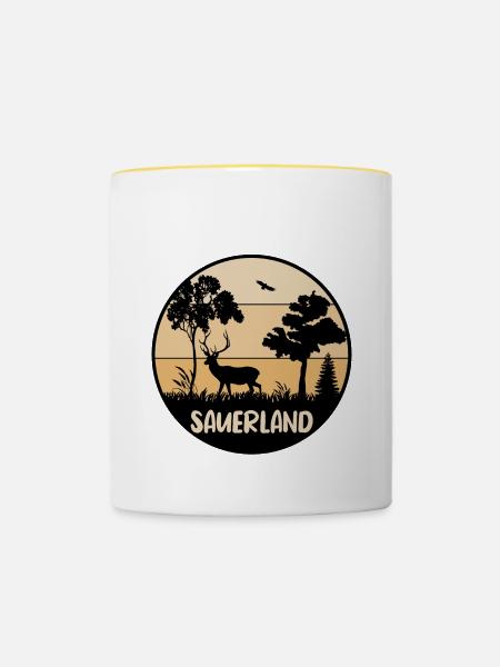 Sauerland - Tasse zweifarbig - Weiß/Gelb