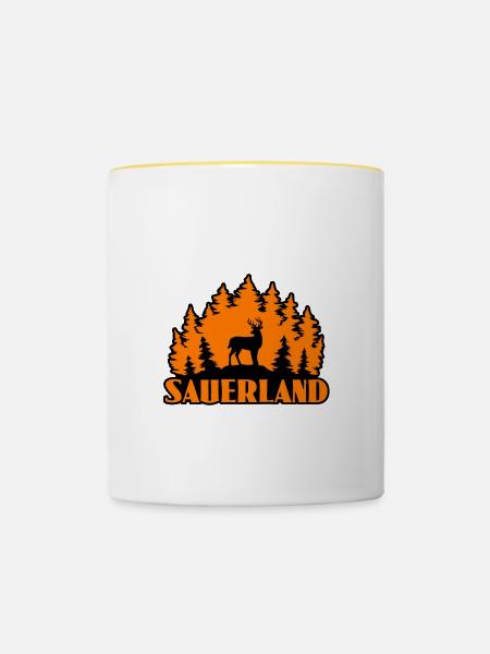 Sauerland - Tasse zweifarbig - Weiß/Gelb