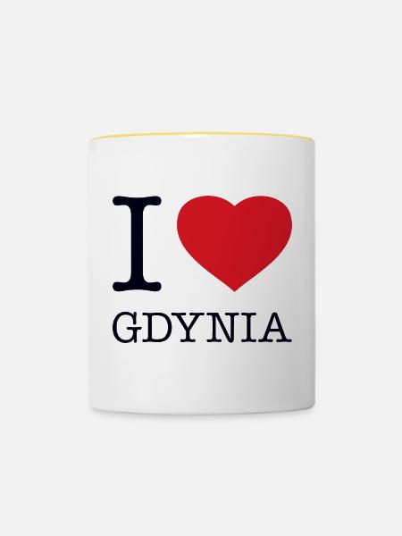 I LOVE GDYNIA - Tasse zweifarbig - Weiß/Gelb