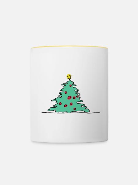 Christmas tree green - Tasse zweifarbig - Weiß/Gelb