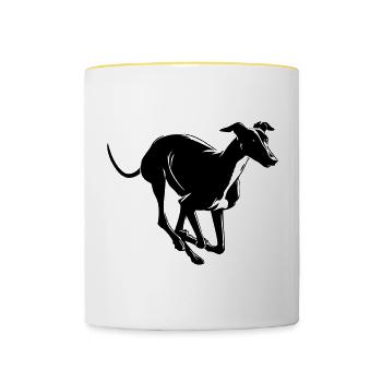 Greyhound - Tasse zweifarbig - Weiß/Gelb - Vorne