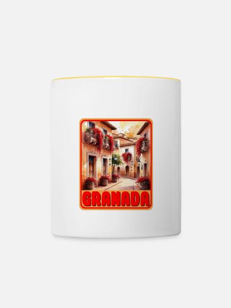 Granada andalusien - Tasse zweifarbig - Weiß/Gelb
