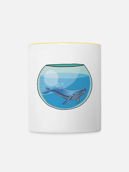 Wal-Glas - Tasse zweifarbig - Weiß/Gelb