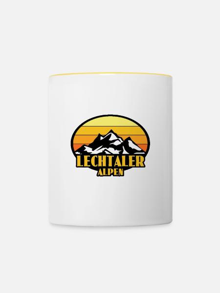 Lechtaler Alpen - Tasse zweifarbig - Weiß/Gelb
