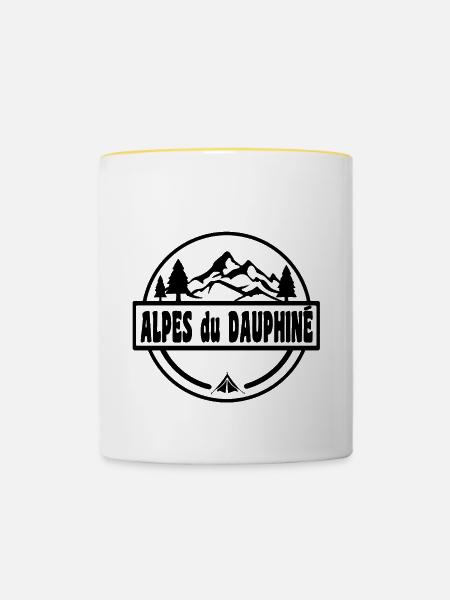 Alpes du Dauphine - Tasse zweifarbig - Weiß/Gelb