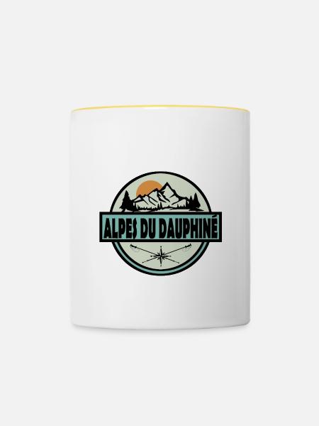 Alpes du Dauphine - Tasse zweifarbig - Weiß/Gelb