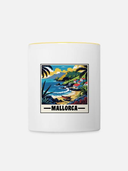 Mallorca - Tasse zweifarbig - Weiß/Gelb