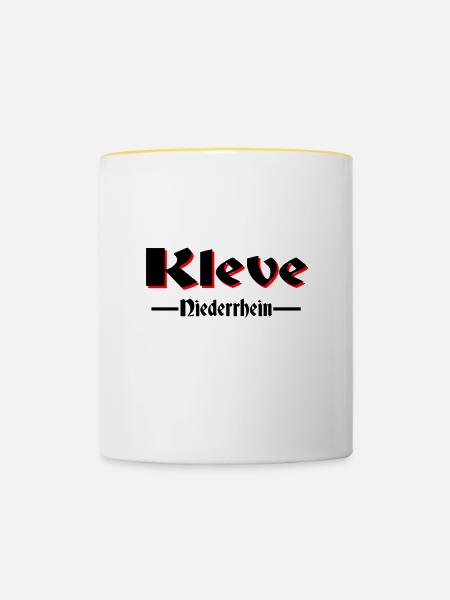 Kleve schwarz rot - Tasse zweifarbig - Weiß/Gelb