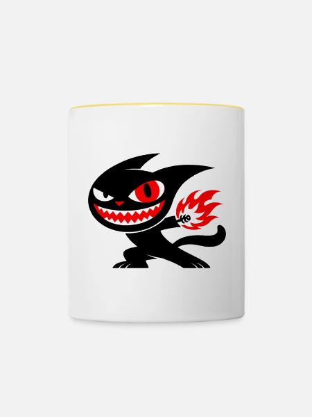 Creature on fire - Tasse zweifarbig - Weiß/Gelb