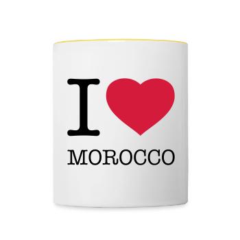 J’AIME LE MAROC Marokko - Mug contrasté - blanc/jaune - Devant