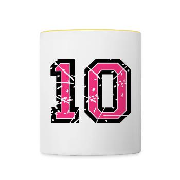 10 Vektor Used Look - Farbwechsel - Tasse zweifarbig - Weiß/Gelb - Vorne