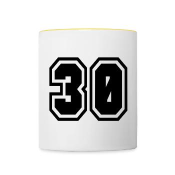 30 - Contrasting Mug - white/yellow - Front