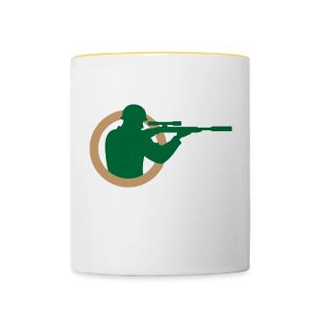 A sniper - Contrasting Mug - white/yellow - Front