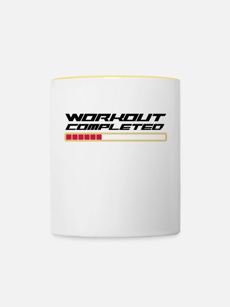 Workout Komplett - Tasse zweifarbig - Weiß/Gelb