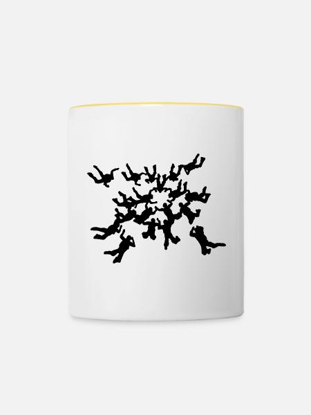 Skydiving - Tasse zweifarbig - Weiß/Gelb
