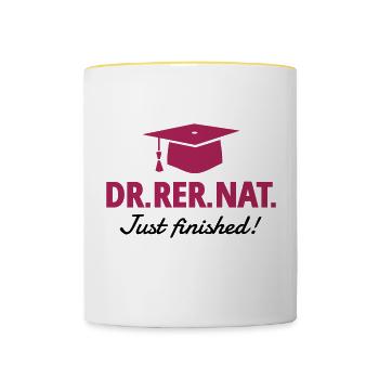 Doktor - Tasse zweifarbig - Weiß/Gelb - Vorne
