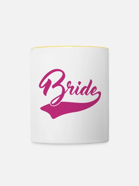 Bride - Tasse zweifarbig - Weiß/Gelb