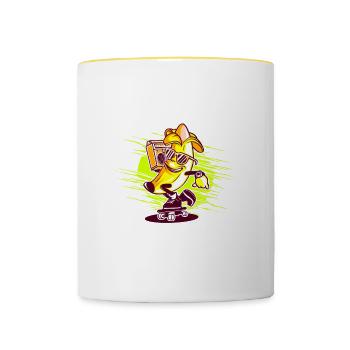 Banane - Mug contrasté - blanc/jaune - Devant