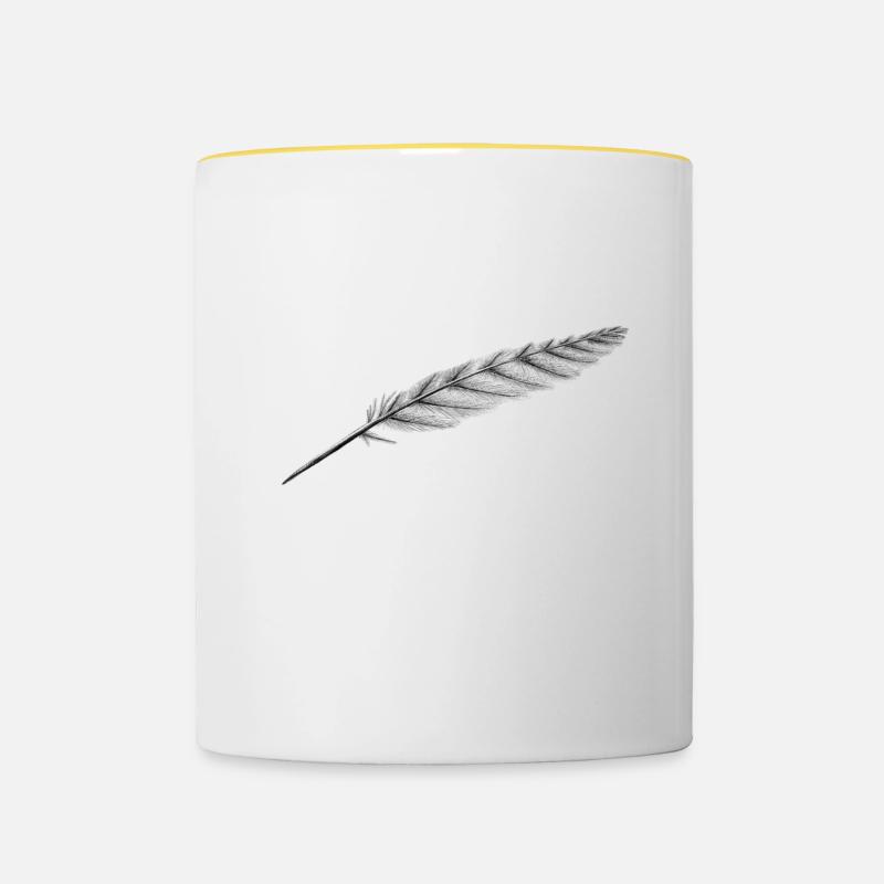 Feather of course - Contrasting Mug - white/yellow