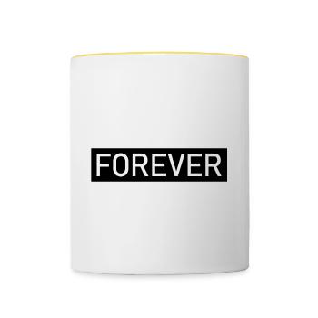 Forever - Tasse zweifarbig - Weiß/Gelb - Vorne