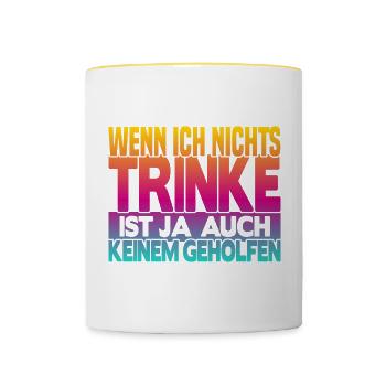 When I don't drink anything - Contrasting Mug - white/yellow - Front