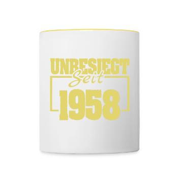Unbesiegt seit 1958 - Tasse zweifarbig - Weiß/Gelb - Vorne