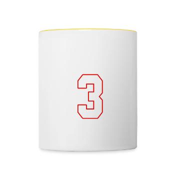 Love for 3 - Contrasting Mug - white/yellow - Front