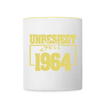 Jahr 1964 - Tasse zweifarbig - Weiß/Gelb - Vorne