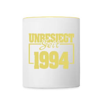 Jahr 1994 - Tasse zweifarbig - Weiß/Gelb - Vorne